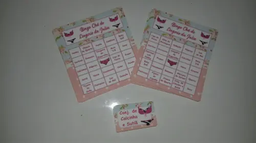 Cartela de Bingo + Lápis Cha de Lingerie