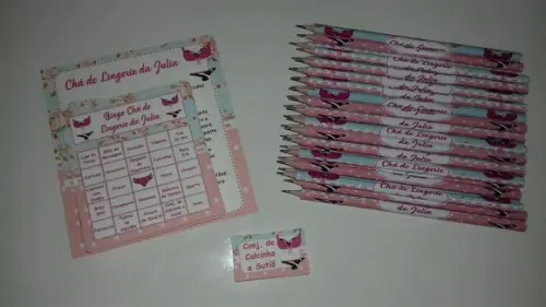 Cartela de Bingo + Lápis Cha de Lingerie