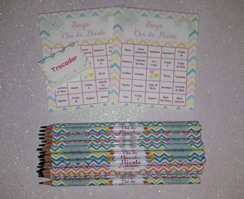 Cartela de Bingo + Lápis Chuva de Amor