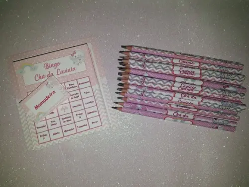 Cartela de Bingo + Lápis Chuva de Amor