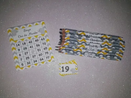 Cartela de Bingo + Lápis Elefantinho
