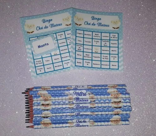 Cartela de Bingo + Lápis Ovelhinha