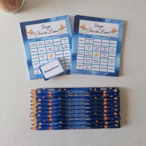 Cartela de Bingo + Lápis Pequeno Príncipe