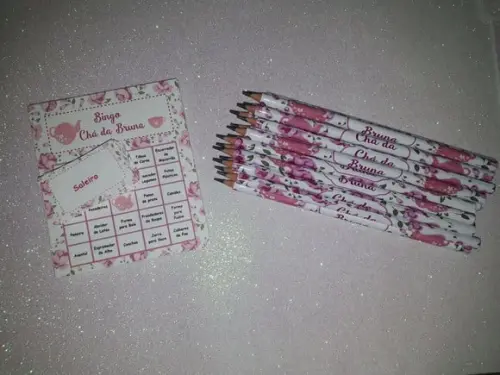 Cartela de Bingo + Lápis Personalizado
