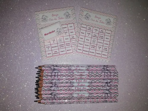 Cartela de Bingo + Lápis Personalizado