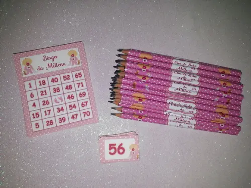 Cartela de Bingo + Lápis Personalizado