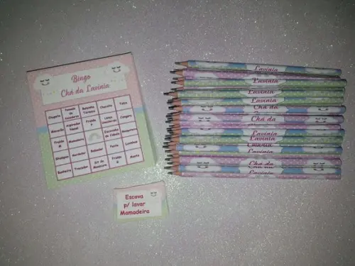 Cartela de Bingo + Lápis Personalizado