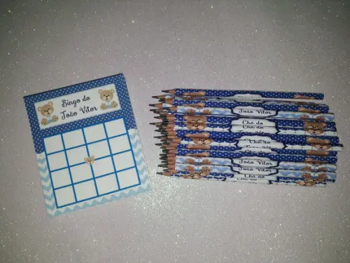 Cartela de Bingo + Lápis Personalizado