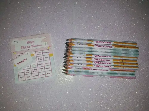 Cartela de Bingo + Lápis Personalizado