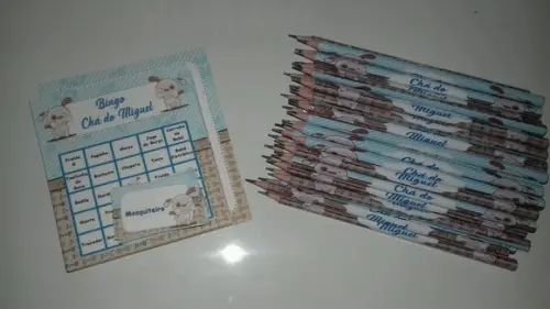 Cartela de Bingo + Lápis Personalizado