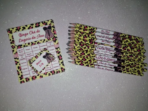 Cartela de Bingo + Lápis Personalizado