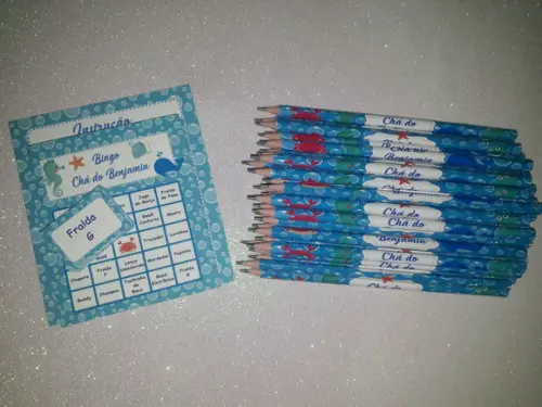 Cartela de Bingo + Lápis Personalizado