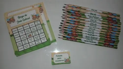 Cartela de Bingo + Lápis Personalizado