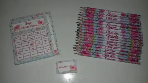 Cartela de Bingo + Lápis Personalizado