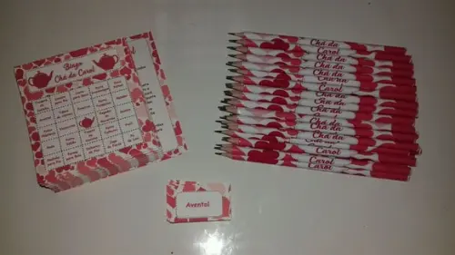 Cartela de Bingo + Lápis Personalizado