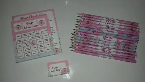Cartela de Bingo + Lápis Personalizado