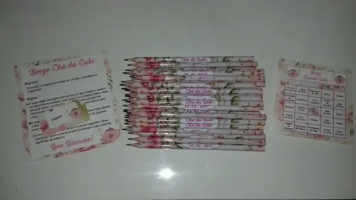 Cartela de Bingo + Lápis Personalizado