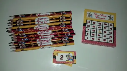 Cartela de Bingo + Lápis Personalizado