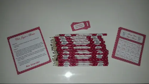 Cartela de Bingo + Lápis Personalizado