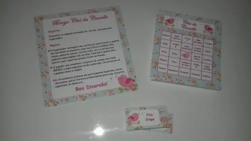 Cartela de Bingo + Lápis Personalizado Passaros