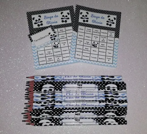 Cartela de Bingo + Lápis Personalizado Panda