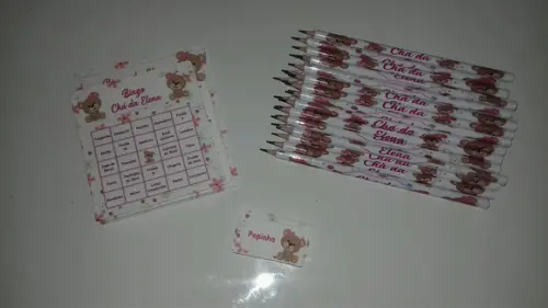 Cartela de Bingo + Lápis Personalizados