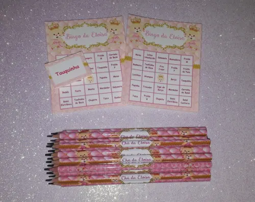 Cartela de Bingo + Lápis Ursinha