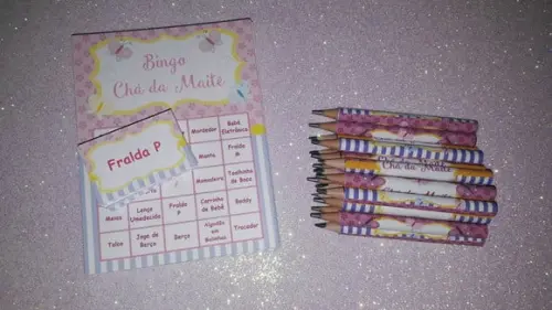 Cartela de Bingo + Mini Lápis Borboletinha
