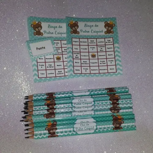 Cartela de Bingo + Lápis Ursinho Ursinho