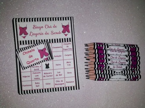 Cartela de Bingo + Mini Lápis Lingerie