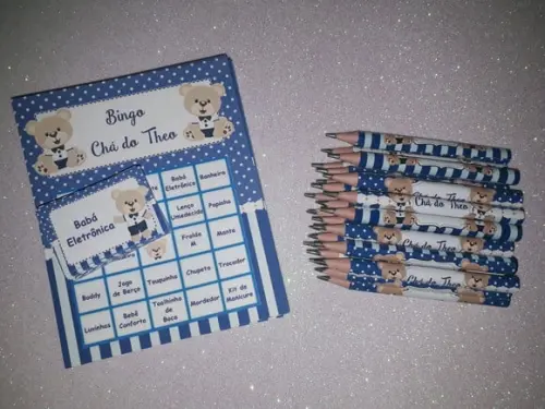Cartela de Bingo + Mini Lápis Urso