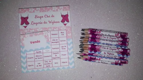 Cartela de Bingo + Mini Lápis Lingerie