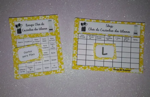 Cartela de Bingo + Stop Chá de Cozinha