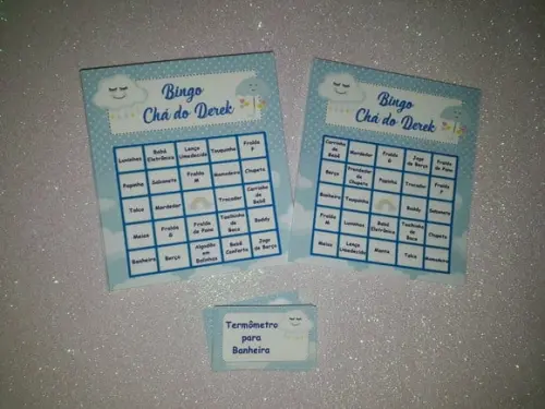 Cartela de Bingo para Chá de Bebê