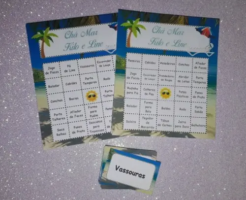 Cartela de Bingo para Chá Bar Mar