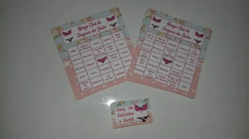 Cartela de Bingo Chá de Lingerie
