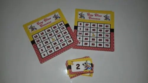 Cartela de Bingo para Chá de Bebê