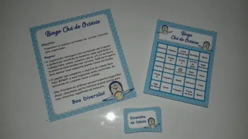 Cartela de Bingo para Chá de Bebê