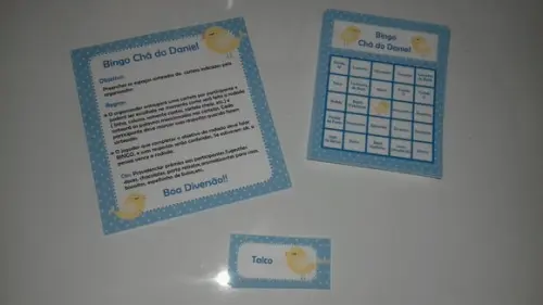 Cartela de Bingo para Chá de Bebê