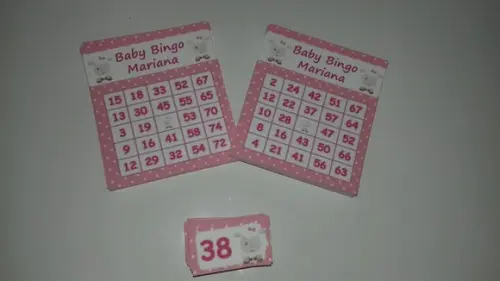Cartela de Bingo para Chá de Bebê