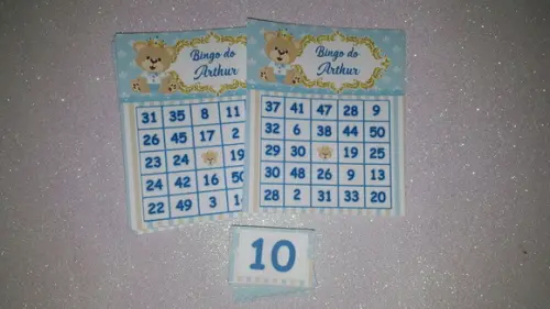 Cartela de Bingo para Chá de Bebê Urso