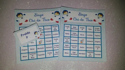 Cartela de Bingo para Chá de Bebê Astronauta