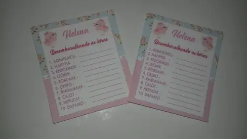 Desembaralhando as Letras Chá de Bebê