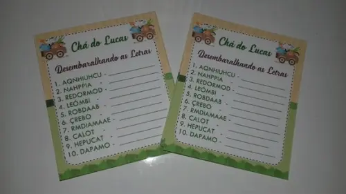 Desembaralhando as Letras Chá de Bebê