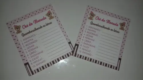 Desembaralhando as Letras Chá de Bebê