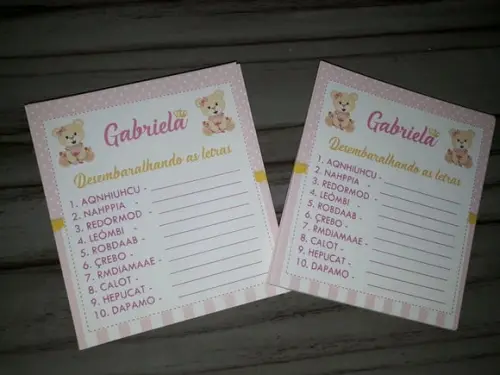 Desembaralhando as Letras Chá de Bebê Ursinha