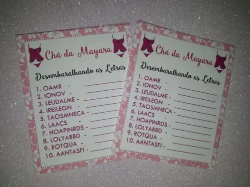 Desembaralharando as Letras Chá de Lingerie