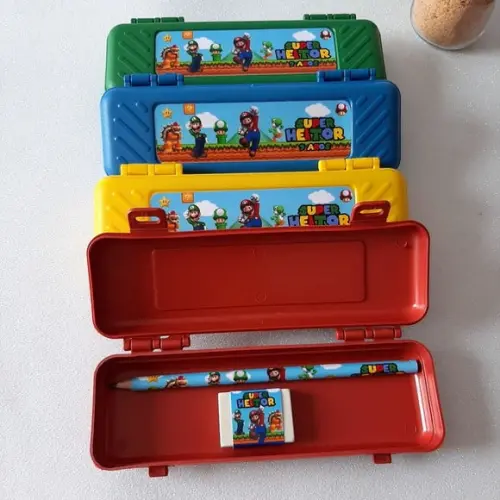 Estojo + Lapis + Borracha Super Mario