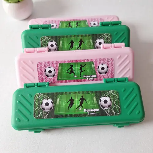 Estojo, Lapis, Apontador, Borracha, Régua Futebol