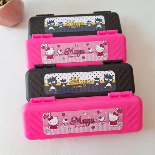 Estojo, Lapis, Borracha, Cartela de Adesivo Hello Kitty